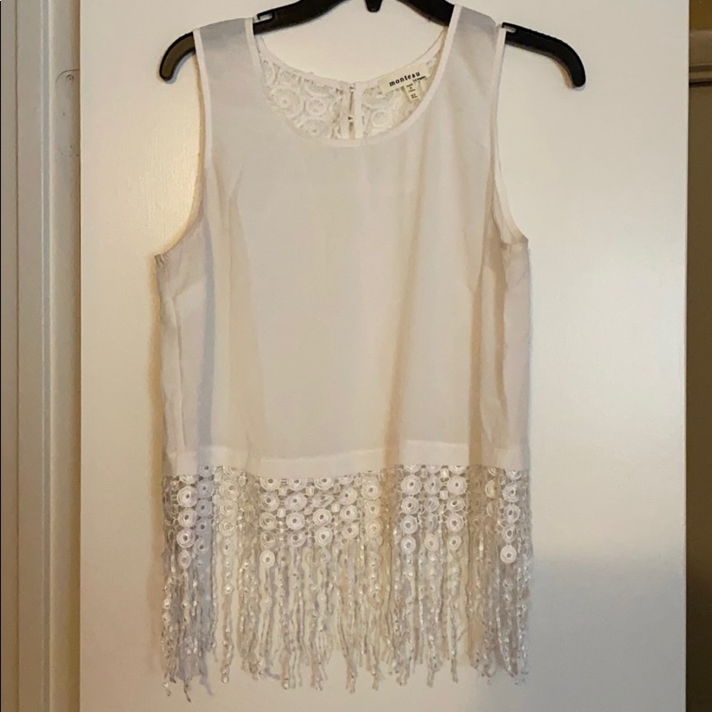 Monteau white tank top.